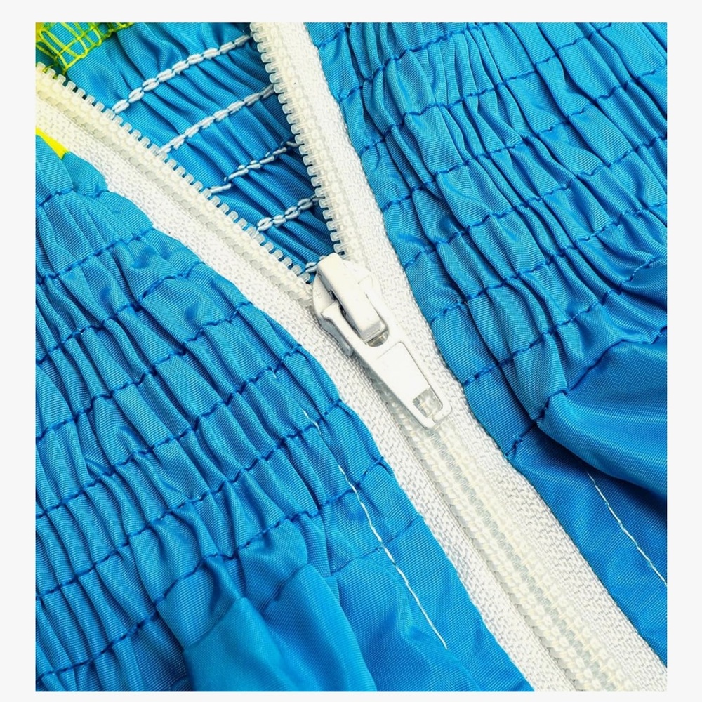 Colorblock Windbreaker Tracksuit Set Blue Yellow Zip Up Joggers - Picture 4 of 6